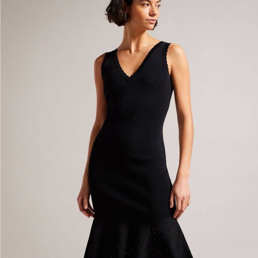 Ted Baker London Black Midi Dress - size 2
